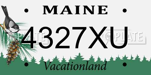 4327XU Maine License Plate