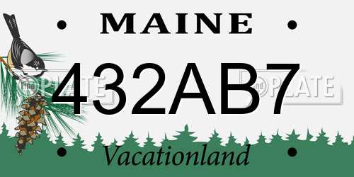 432AB7 Maine License Plate