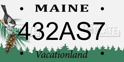 432AS7 Maine License Plate