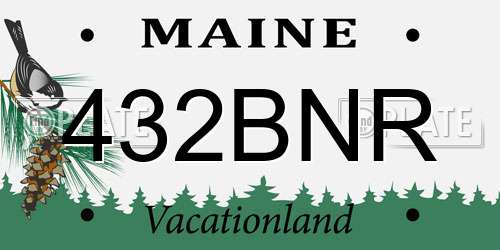 432BNR Maine License Plate