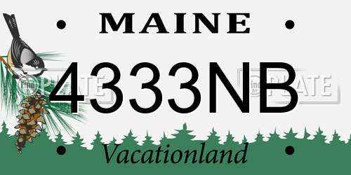 4333NB Maine License Plate