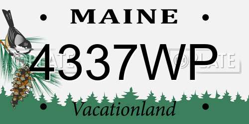 4337WP Maine License Plate