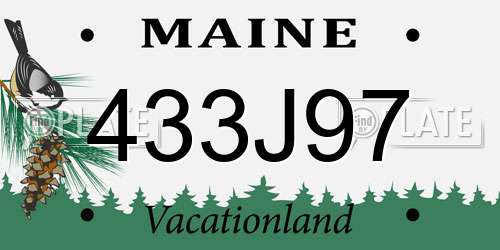 433J97 Maine License Plate