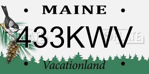 433KWV Maine License Plate