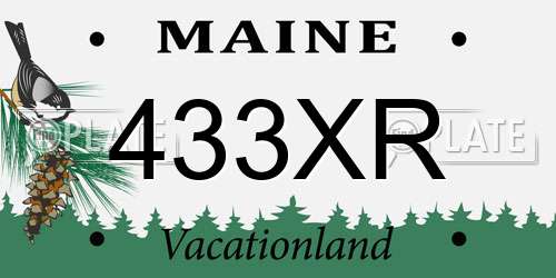 433XR Maine License Plate