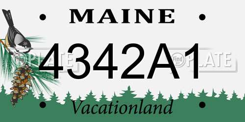 4342A1 Maine License Plate