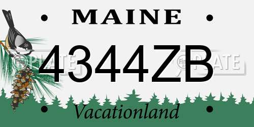 4344ZB Maine License Plate