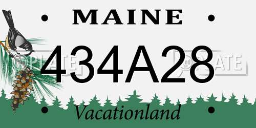 434A28 Maine License Plate