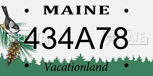 434A78 Maine License Plate