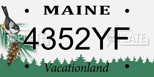 4352YF Maine License Plate