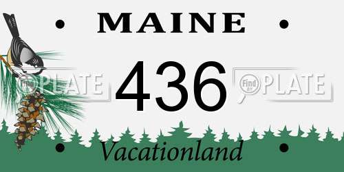 436 Maine License Plate