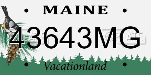 43643MG Maine License Plate