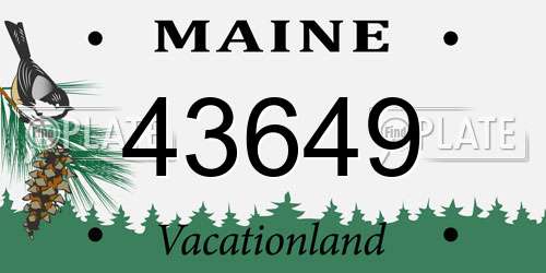 43649 Maine License Plate