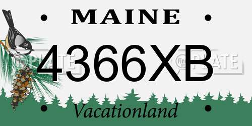 4366XB Maine License Plate