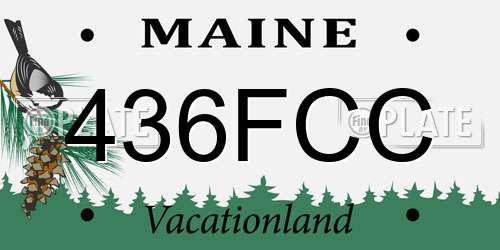 436FCC Maine License Plate