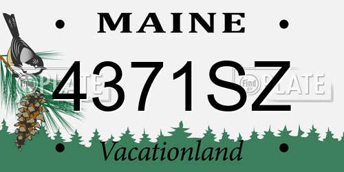 4371SZ Maine License Plate
