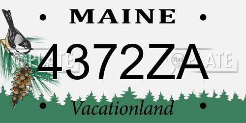 4372ZA Maine License Plate
