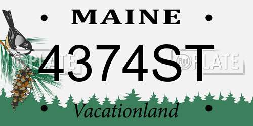 4374ST Maine License Plate