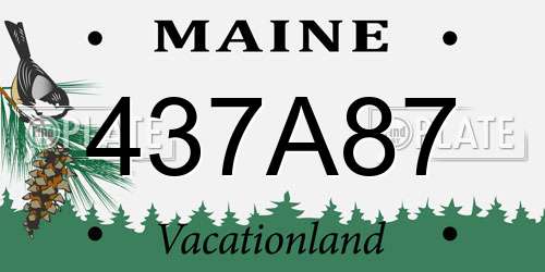 437A87 Maine License Plate