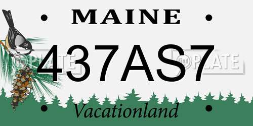 437AS7 Maine License Plate