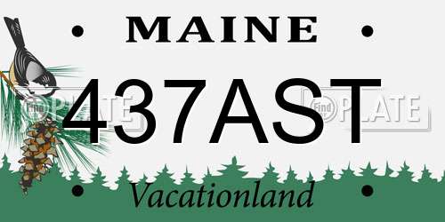 437AST Maine License Plate