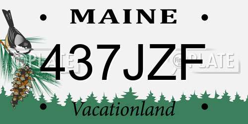 437JZF Maine License Plate