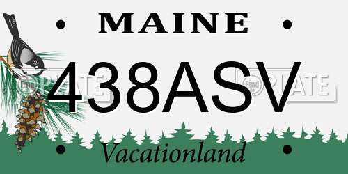 438ASV Maine License Plate