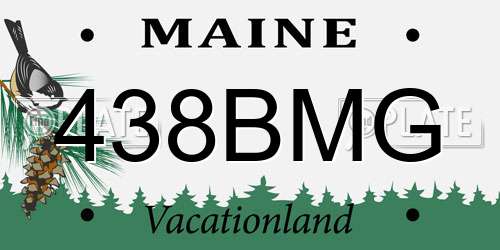438BMG Maine License Plate