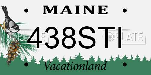 438STI Maine License Plate