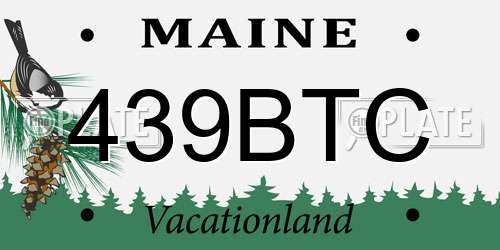 439BTC Maine License Plate