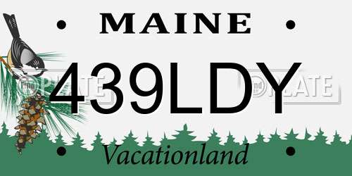 439LDY Maine License Plate
