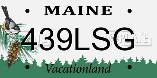 439LSG Maine License Plate