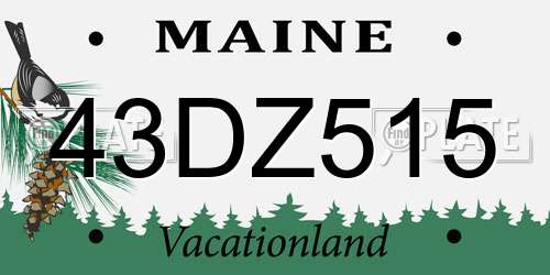 43DZ515 Maine License Plate