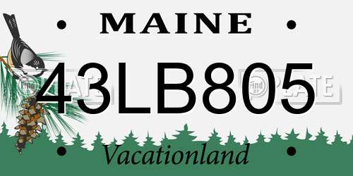 43LB805 Maine License Plate