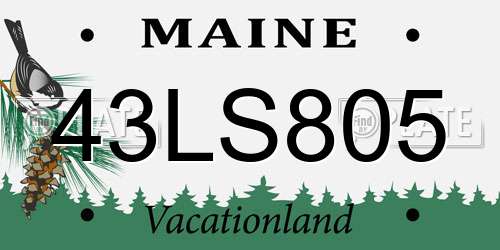 43LS805 Maine License Plate