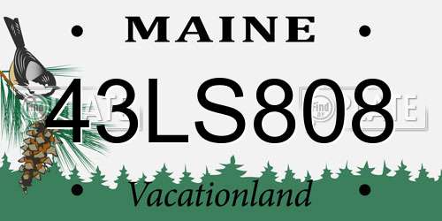 43LS808 Maine License Plate