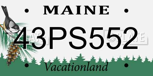 43PS552 Maine License Plate