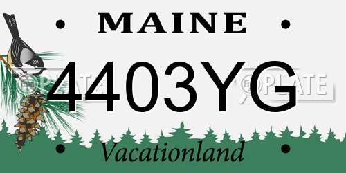 4403YG Maine License Plate