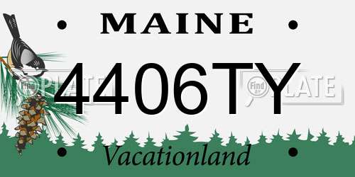 4406TY Maine License Plate