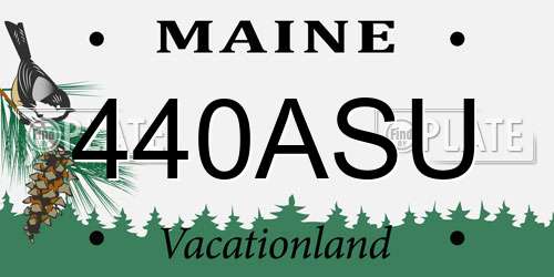 440ASU Maine License Plate
