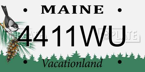 4411WU Maine License Plate