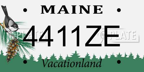 4411ZE Maine License Plate