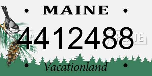 4412488 Maine License Plate