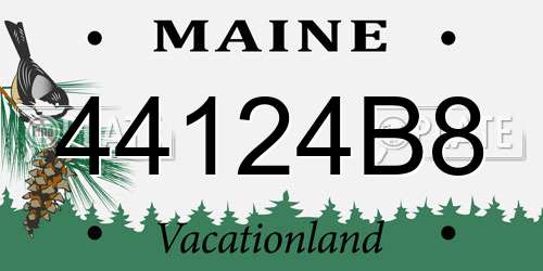 44124B8 Maine License Plate