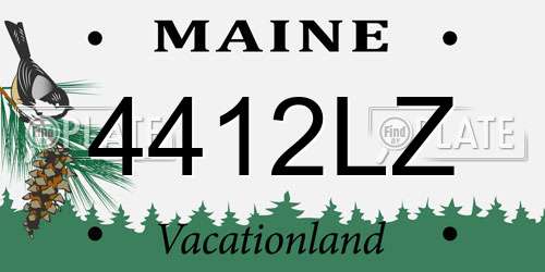 4412LZ Maine License Plate