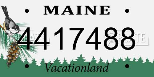 4417488 Maine License Plate