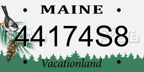 44174S8 Maine License Plate