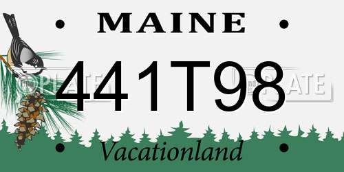 441T98 Maine License Plate