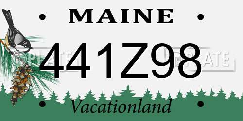 441Z98 Maine License Plate