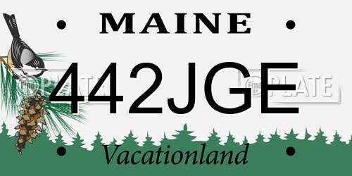 442JGE Maine License Plate
